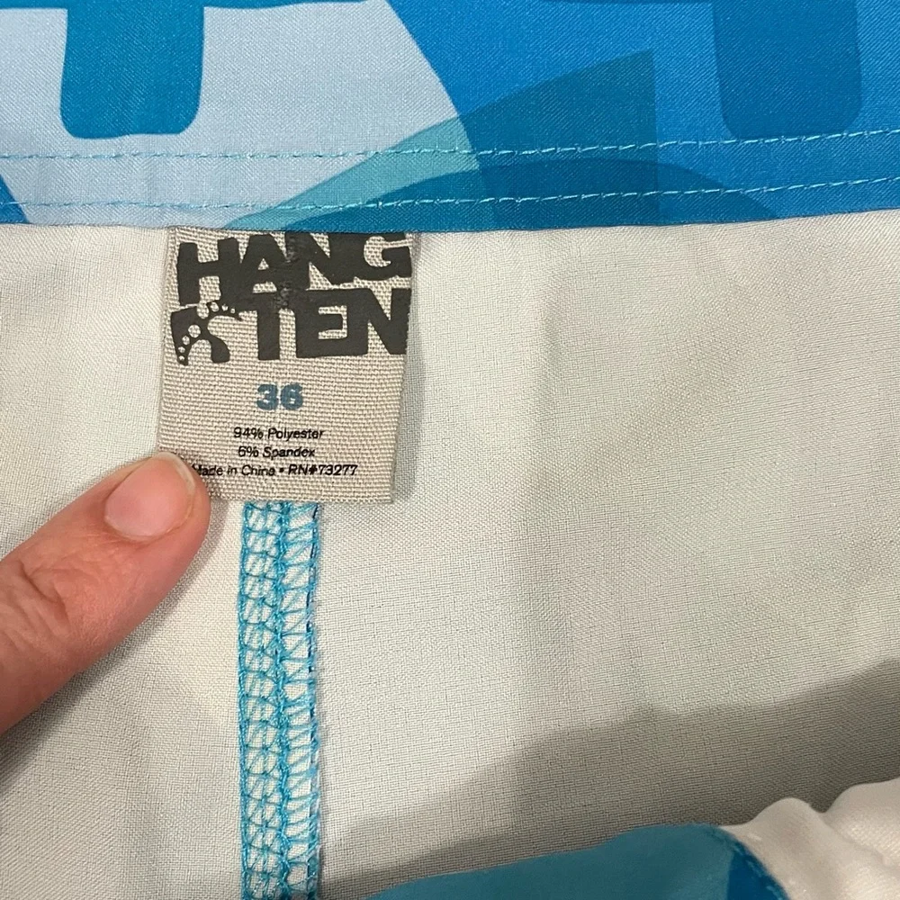 Hang Ten Board Shorts Unlined Swimming Trunks Cargo Pocket Men's Size 36